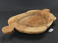 Arat of chapati massief houten schaal uit india - afbeelding 1 van  5