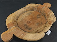 Arat of chapati massief houten schaal uit india - afbeelding 2 van  5