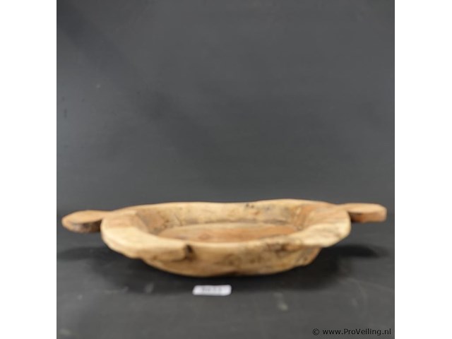 Arat of chapati massief houten schaal uit india - afbeelding 3 van  5