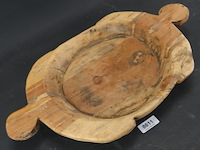 Arat of chapati massief houten schaal uit india - afbeelding 4 van  5