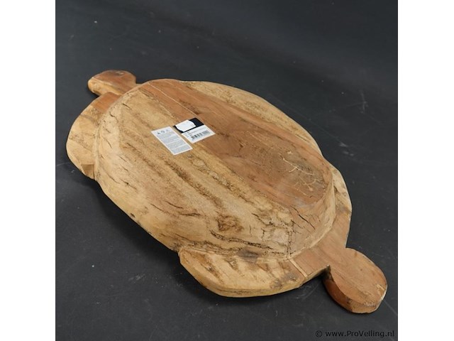 Arat of chapati massief houten schaal uit india - afbeelding 5 van  5