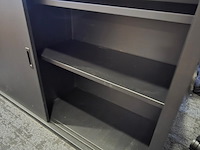 Archiefkast zwart met houten blad - afbeelding 3 van  5