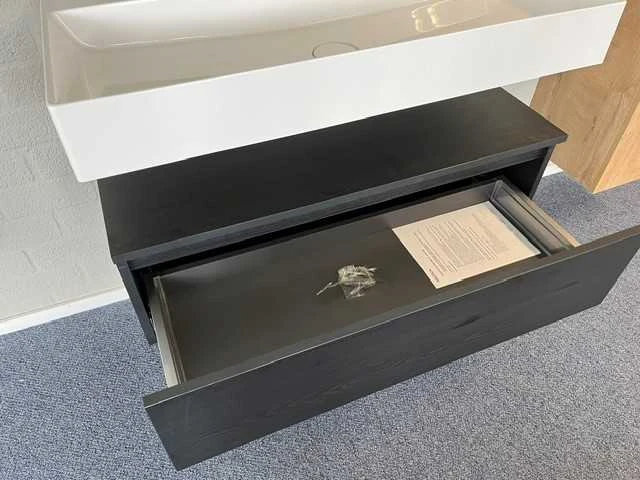 Arcqua - black oak - design badmeubelset 100 cm - afbeelding 3 van  11