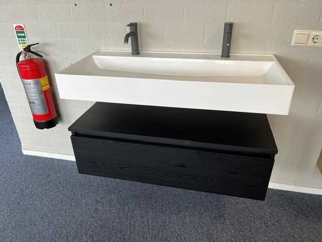 Arcqua - black oak - design badmeubelset 100 cm - afbeelding 1 van  11