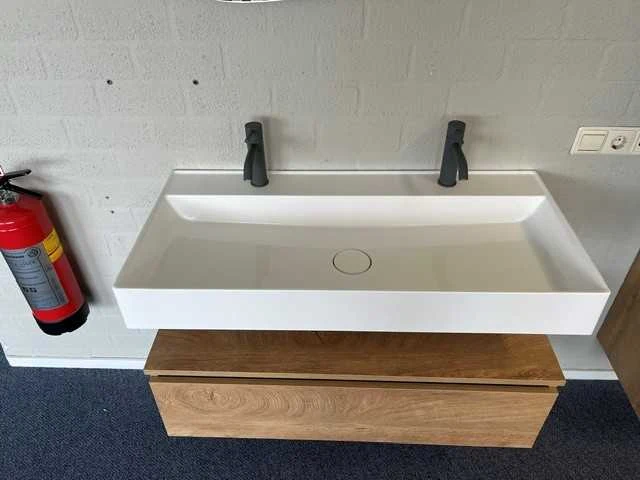 Arcqua - natural oak - design badmeubelset 100 cm - afbeelding 7 van  9