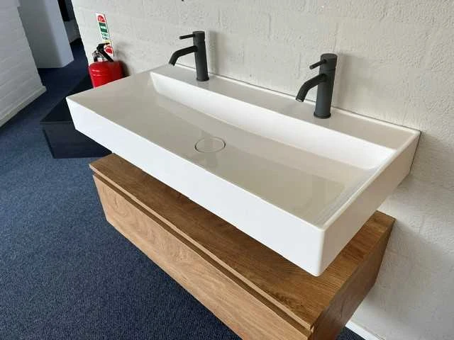 Arcqua - natural oak - design badmeubelset 100 cm - afbeelding 3 van  9