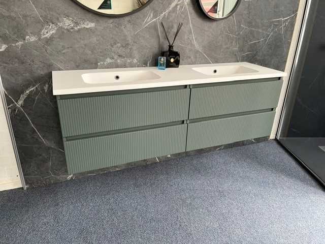 Arcqua - ridge (ribbel) - badmeubelset 160cm - afbeelding 1 van  2