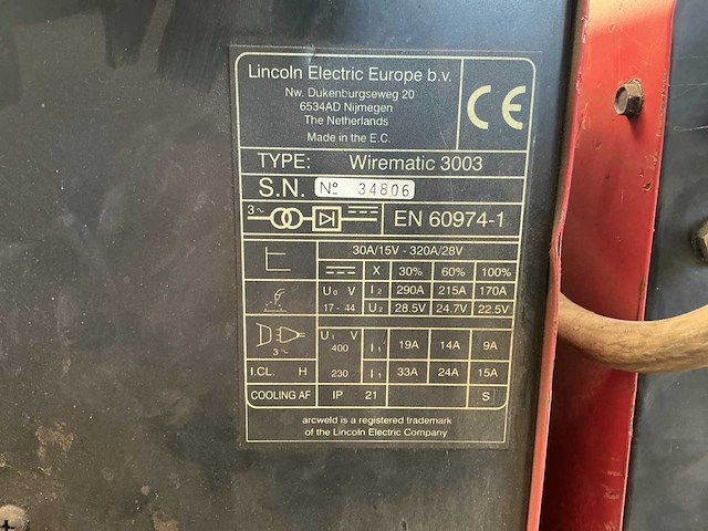 Arcweld wirematic3003 lasapparaat (3x) - afbeelding 8 van  10