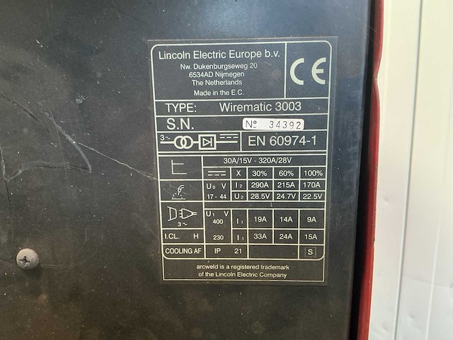 Arcweld wirematic3003 lasapparaat (3x) - afbeelding 10 van  10