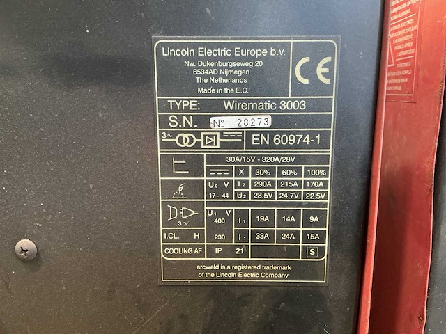 Arcweld wirematic3003 lasapparaat (3x) - afbeelding 9 van  10