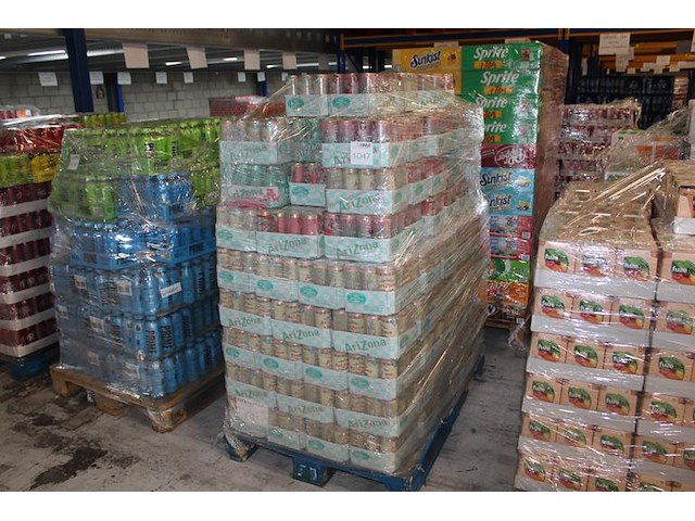 Arizona in diverse smaken op pallet ca 2590 blikken. tht 2025. bod is inclusief 388,80 euro statiegeldwaarde - afbeelding 1 van  2