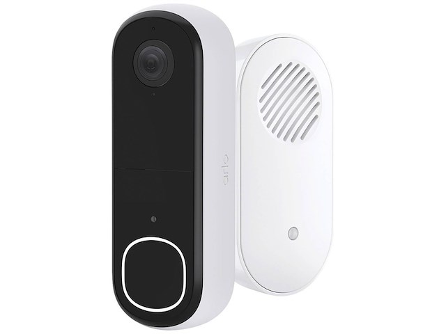 Arlo 2k draadloze video deurbel met camera & gong wit - afbeelding 1 van  6