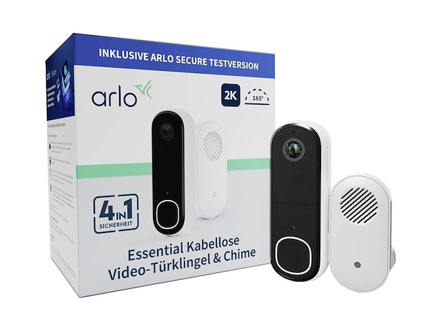 Arlo 2k draadloze video deurbel met camera & gong wit - afbeelding 2 van  6