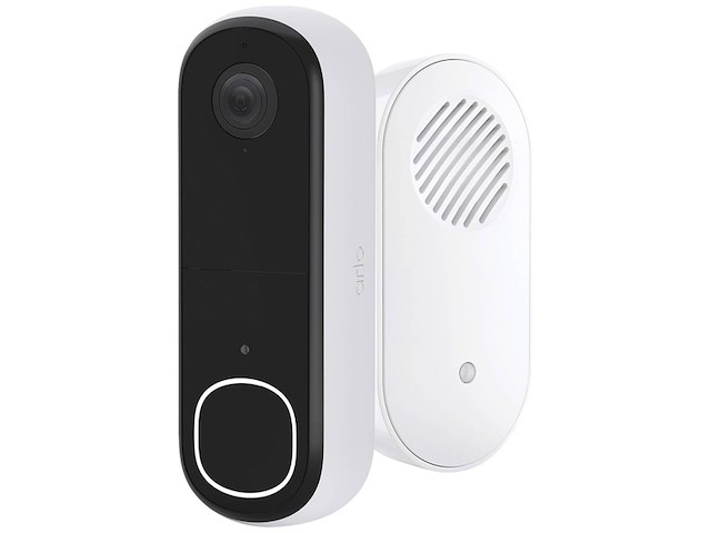 Arlo 2k draadloze video deurbel met camera & gong1 deubelsetwit - afbeelding 1 van  6