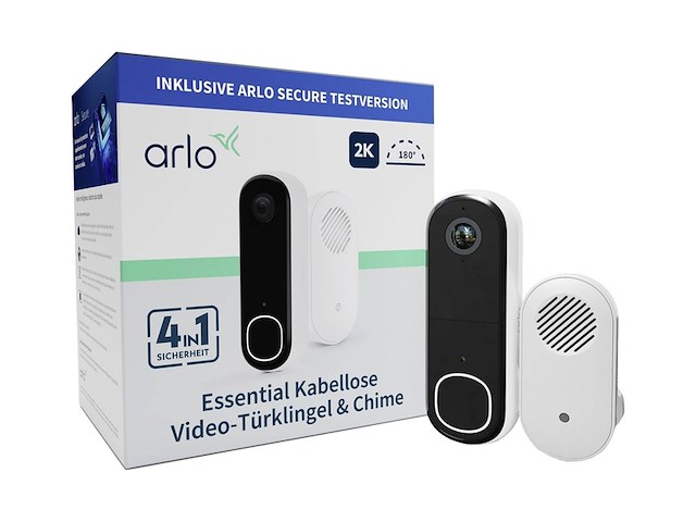 Arlo 2k draadloze video deurbel met camera & gong1 deubelsetwit - afbeelding 2 van  6