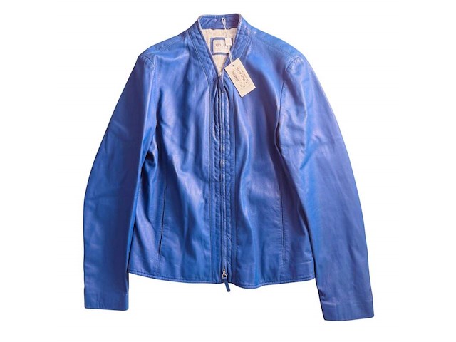 Armani collezione shearling lam leren jas met linnen voering - afbeelding 1 van  6