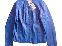 Armani collezione shearling lam leren jas met linnen voering - afbeelding 1 van  6