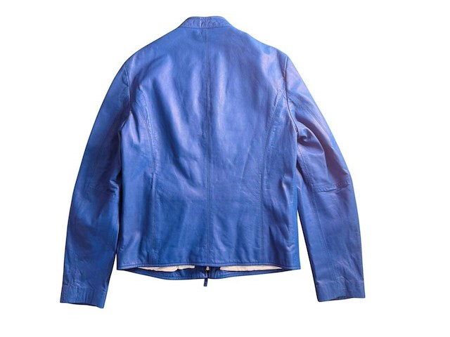 Armani collezione shearling lam leren jas met linnen voering - afbeelding 2 van  6