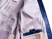 Armani collezione shearling lam leren jas met linnen voering - afbeelding 5 van  6