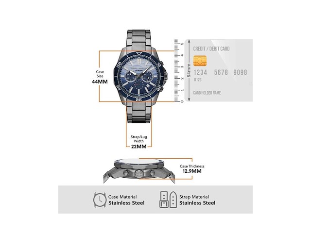 Armani exchange ax1967 heren horloge 44mm grijs - afbeelding 3 van  4