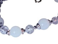 Armband - witte jade & craquelé kristal - afbeelding 2 van  3