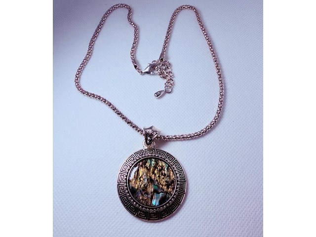 Armband + collier + oorbellen met abalone/parelmoer - afbeelding 2 van  4