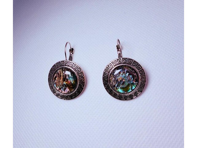 Armband + collier + oorbellen met abalone/parelmoer - afbeelding 4 van  4