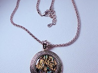 Armband + collier + oorbellen met abalone/parelmoer - afbeelding 3 van  4