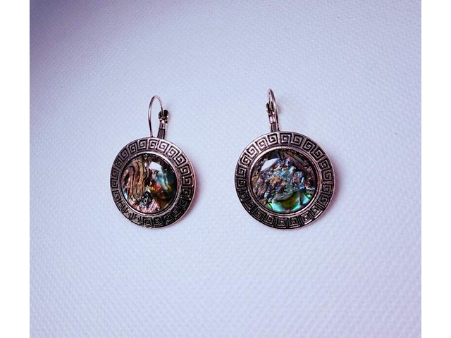 Armband + collier + oorbellen met abalone/parelmoer - afbeelding 2 van  4