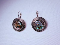 Armband + collier + oorbellen met abalone/parelmoer - afbeelding 2 van  4