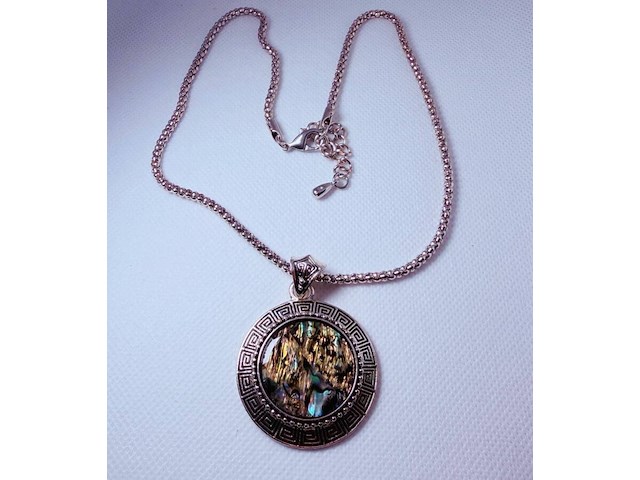 Armband + collier + oorbellen met abalone/parelmoer - afbeelding 4 van  4