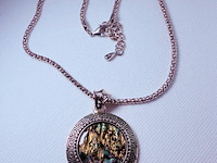 Armband + collier + oorbellen met abalone/parelmoer - afbeelding 2 van  4