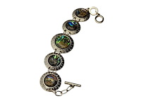 Armband + collier + oorbellen met abalone/parelmoer - afbeelding 2 van  8