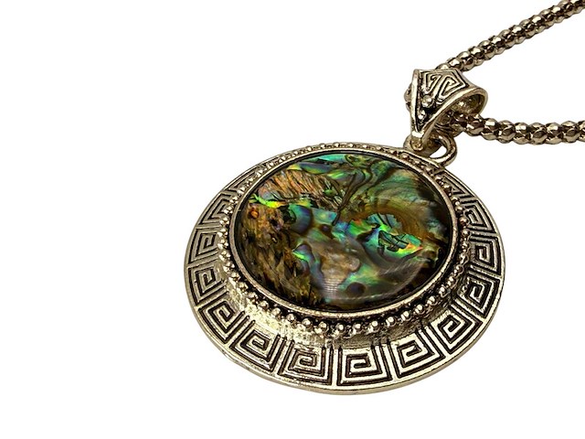 Armband + collier + oorbellen met abalone/parelmoer - afbeelding 8 van  8