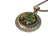 Armband + collier + oorbellen met abalone/parelmoer - afbeelding 8 van  8
