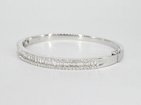Armband met baguette en briljant geslepen diamanten - afbeelding 5 van  11