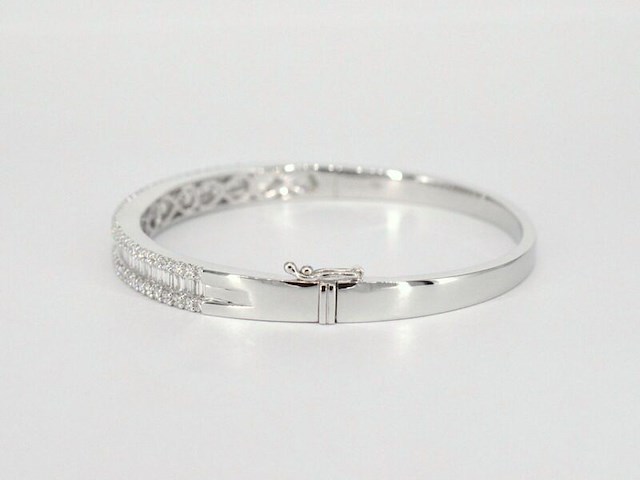 Armband met baguette en briljant geslepen diamanten - afbeelding 7 van  11