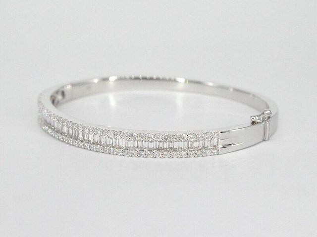 Armband met baguette en briljant geslepen diamanten - afbeelding 5 van  11