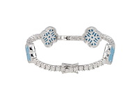 Armband met blauw klaver decoratief element en briljanten - afbeelding 4 van  9