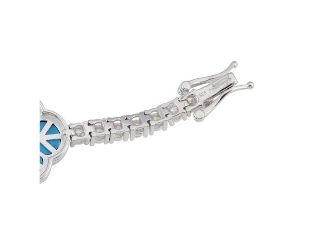 Armband met blauw klaver decoratief element en briljanten - afbeelding 5 van  9