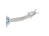Armband met blauw klaver decoratief element en briljanten - afbeelding 5 van  9