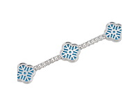 Armband met blauw klaver decoratief element en briljanten - afbeelding 7 van  9