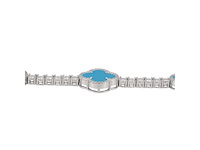 Armband met blauw klaver decoratief element en briljanten - afbeelding 8 van  9