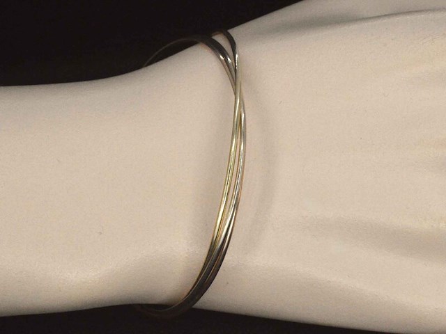 Armband met drie kleuren goud - afbeelding 2 van  7