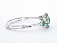 Armband met smaragden en marquise geslepen diamanten hoge kwaliteit - afbeelding 4 van  9