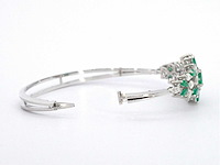 Armband met smaragden en marquise geslepen diamanten hoge kwaliteit - afbeelding 5 van  9