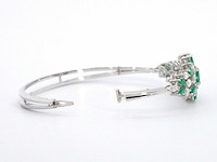 Armband met smaragden en marquise geslepen diamanten - afbeelding 5 van  10