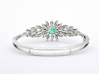 Armband met smaragden en marquise geslepen diamanten - afbeelding 8 van  10