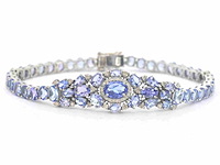 Armband volledig gezet met blauwe tanzanieten en natuurlijke diamanten