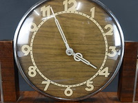 Art deco (1920-1930) palissander houten mantelklok in de stijl van de amsterdamse school - afbeelding 2 van  5